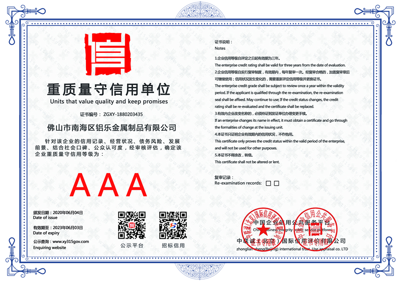 棗莊重質(zhì)量守信用單位